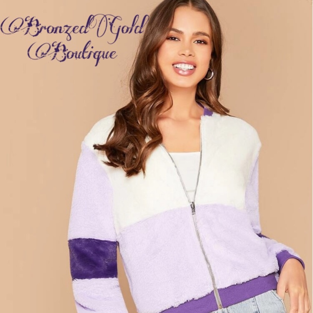 💜🤍💜Bomber Jacket💜🤍💜 - Picture 3 of 6